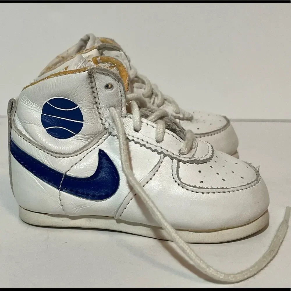 Vtg 1985 NIKE Baby Air Jordan Infantry Sneakers Shoes 850507 PD Sz 2 Blue White